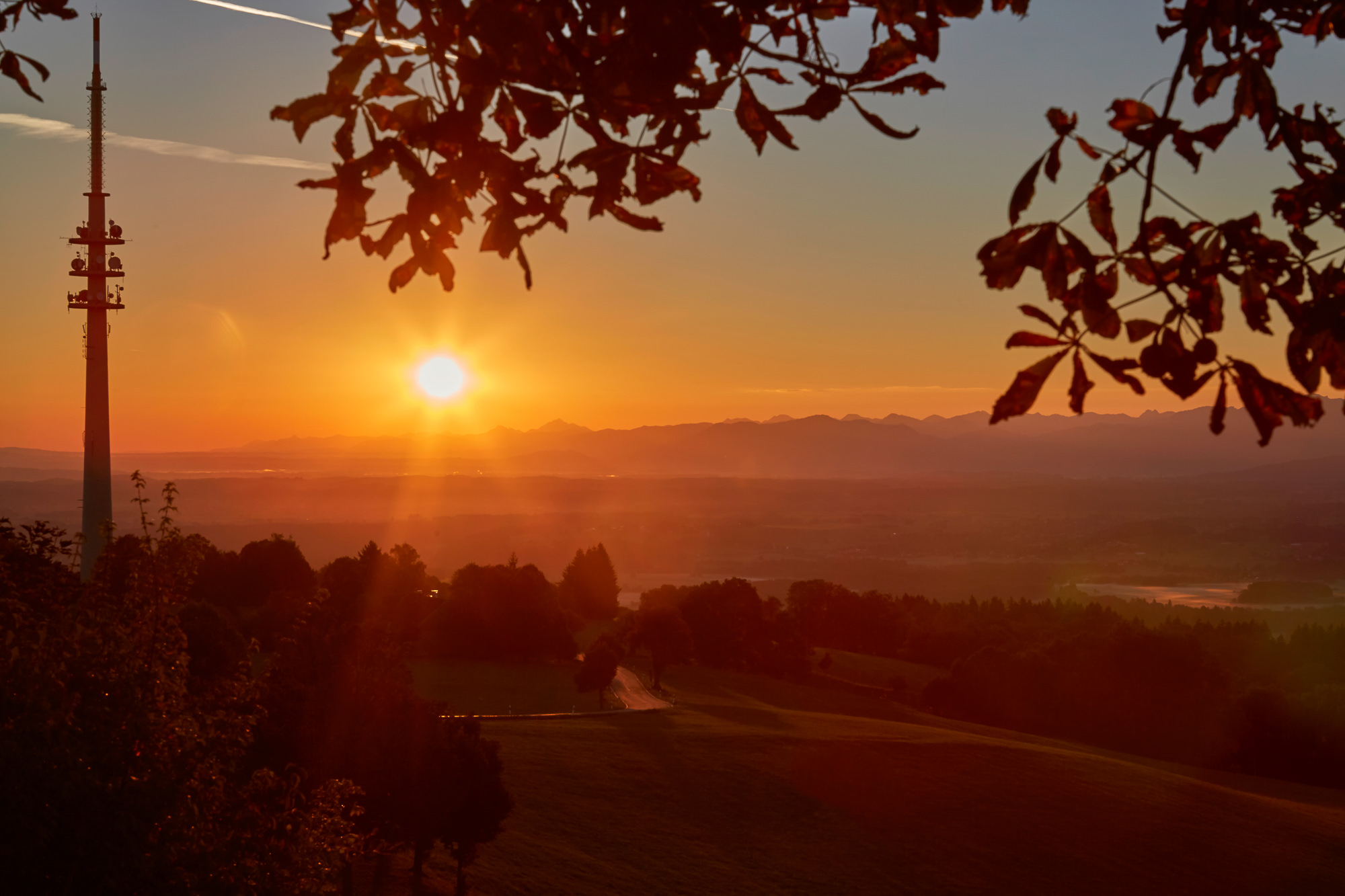 sunrise on the Mount Hoher Peissenberg, Upper Bavaria